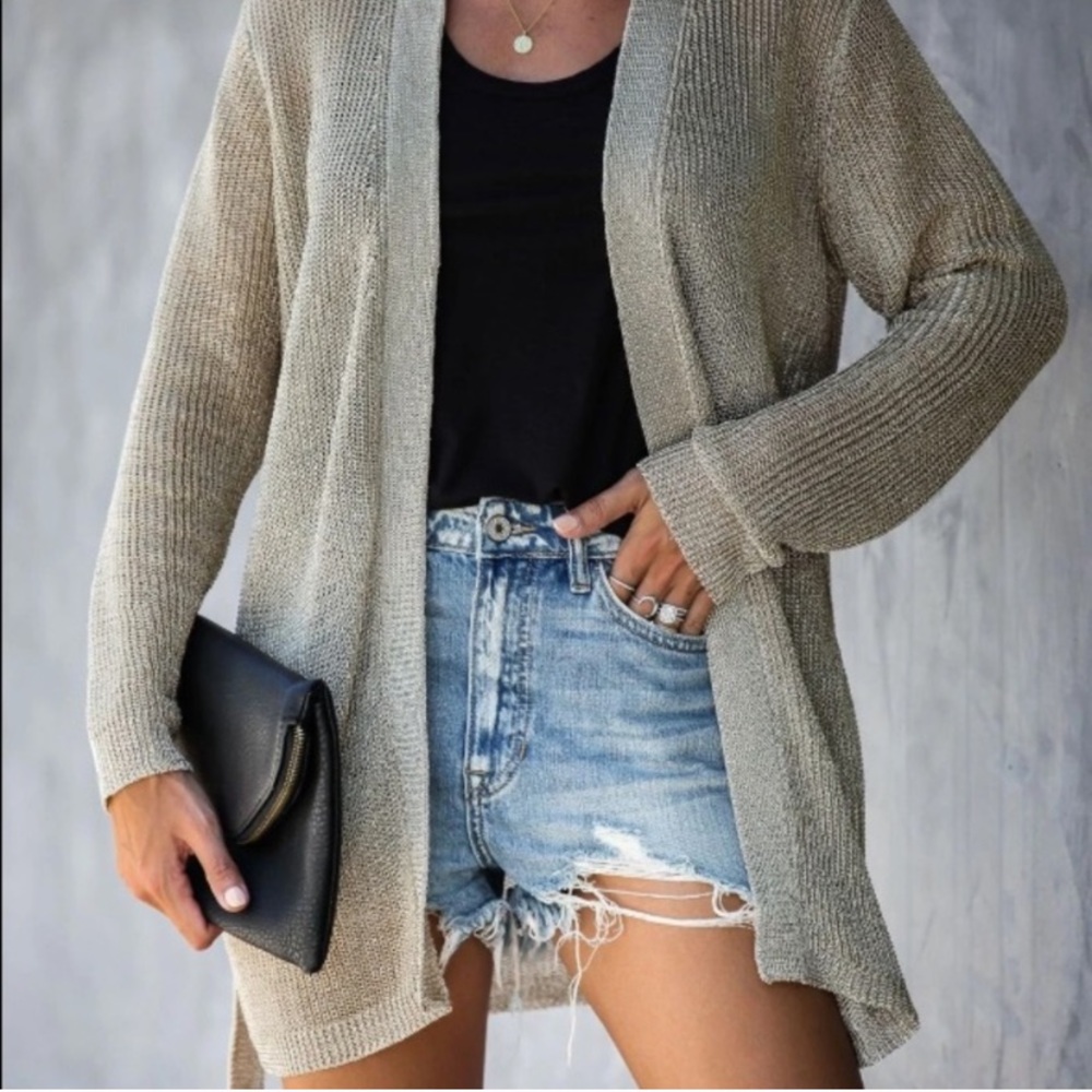 Metallic gold cardigan